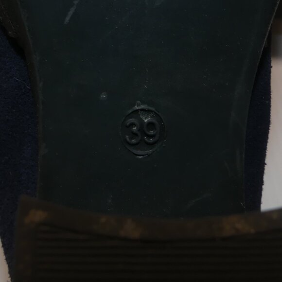 Women's Bos&Co Belfield blue ankle block heel boot suede sz 8/8.5 - Picture 9 of 11